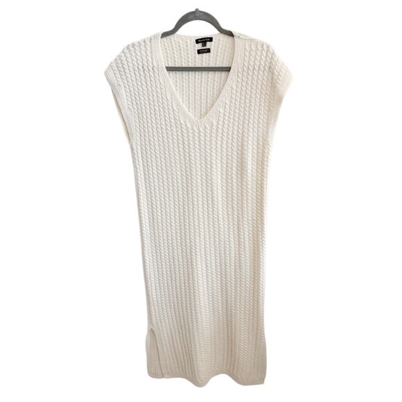 Massimo Dutti ITALIAN YARN Designer Cream Sweater Maxi Dress Quiet Luxury M EUC - Picture 3 of 5